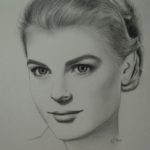 Grace Kelly. Gezeichnet mit Bleistift auf Papier A3