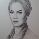 Cersei Lannister von Game of Thrones. Gezeichnet mit Kugelschreiber auf A4